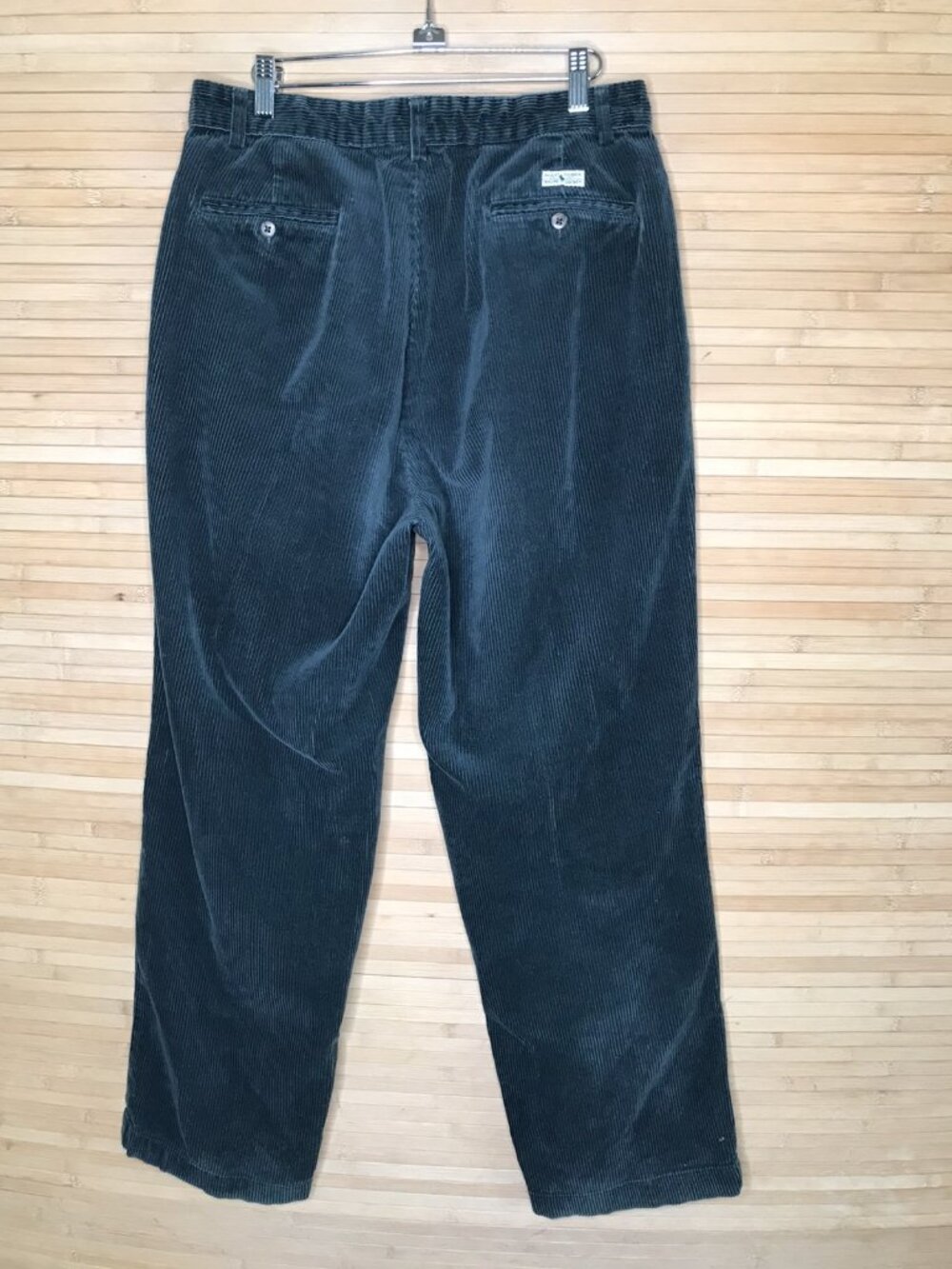 Vintage Polo Ralph Lauren Corduroy Pants Mens 31 x 29 Green Pleated - Picture 3 of 6